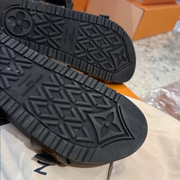 Louis Vuitton Brown and Gold Monogram Sandals - Picture 6 of 10